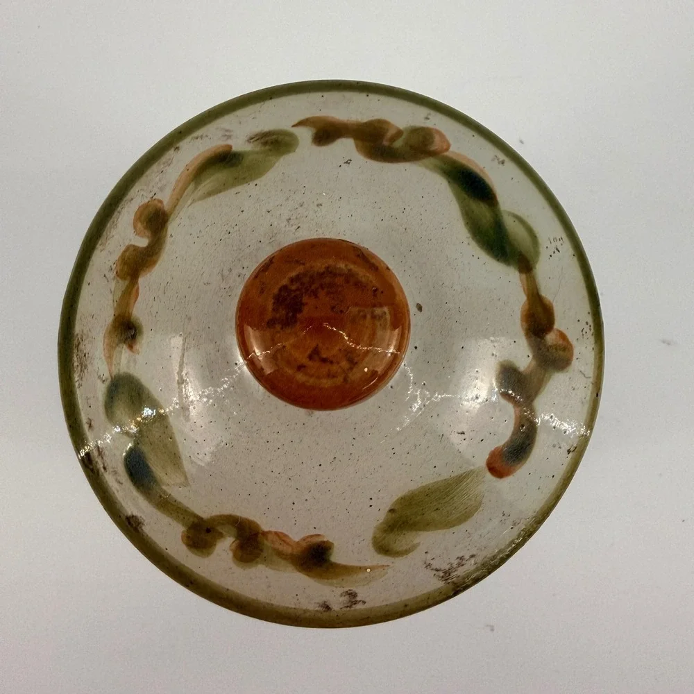 Louisville Stoneware Hand Painted Fruit Covered Canister Crock Kentucky USA